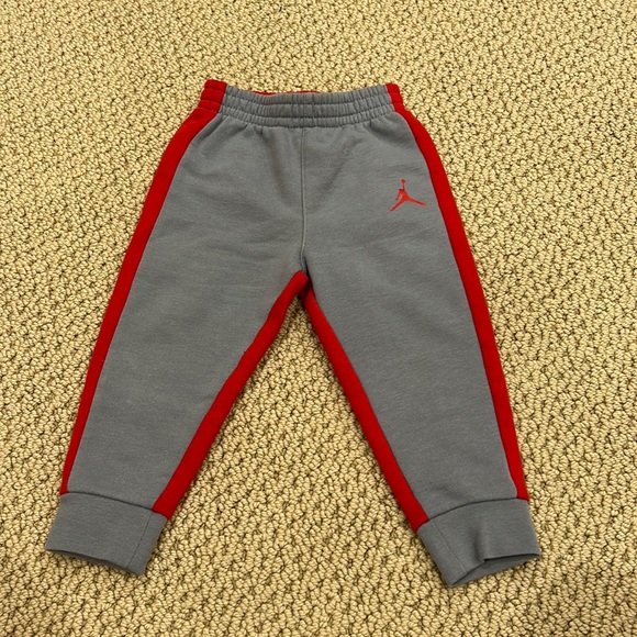Baby Jordan Sweatpants Size 24 Months Red and Grey - Picture 1 of 8
